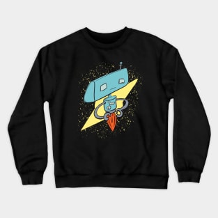 Retro Flying Robot 1950’s Science Fiction Cartoon Style Crewneck Sweatshirt